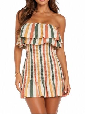 NWT Anthropologie Strapless Ruffled Mini Dress S
